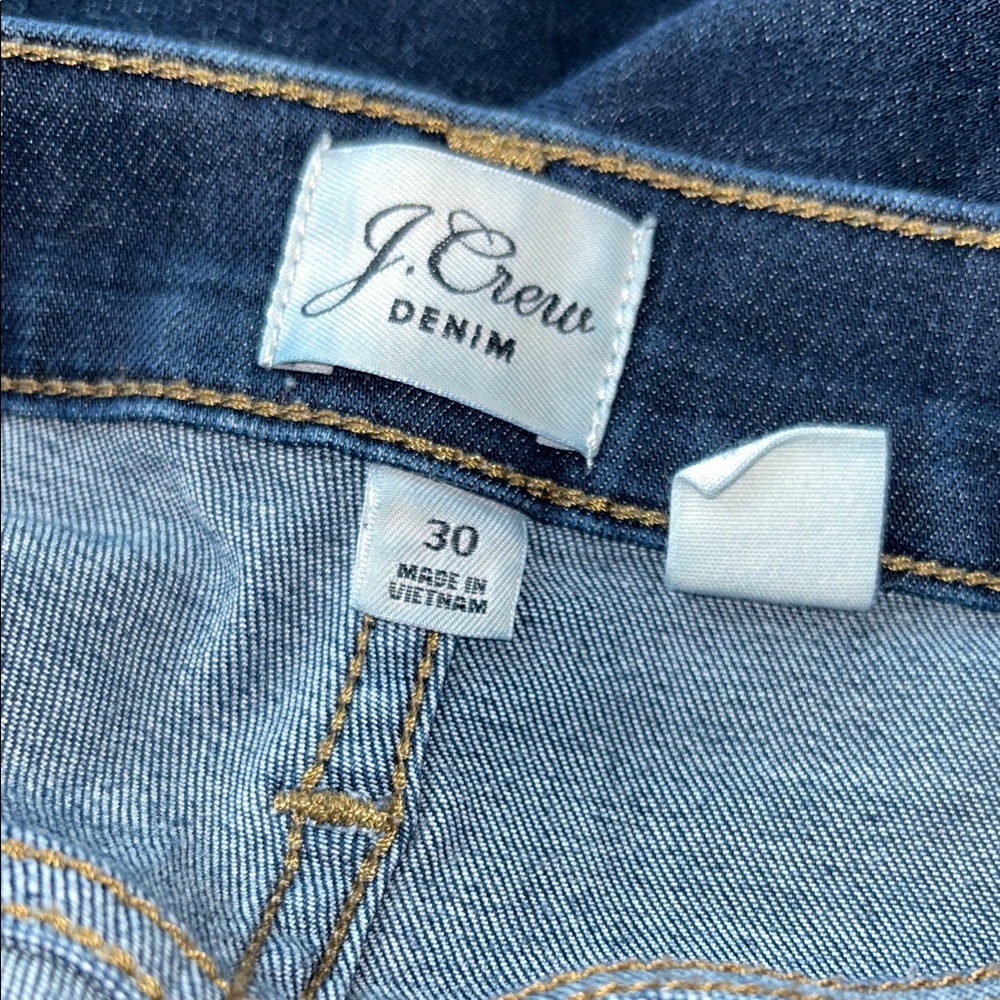 Jcrew size 10 30 Dark wash 10" high rise toothpick stretch Blue Jeans - Picture 11 of 12